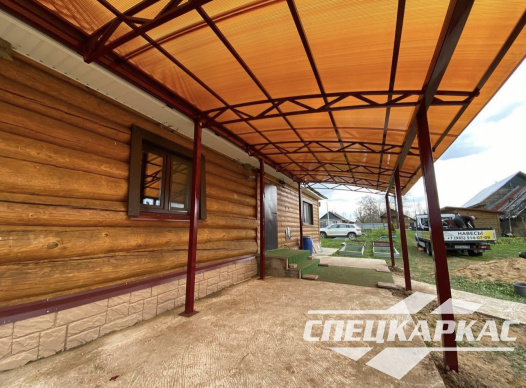 Навес к дому из поликарбоната для террасы №33 - фото 1291