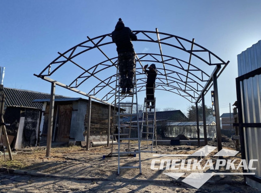 Классический арочный навес для одной машины №40 - фото 1359