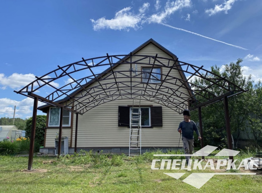 Навес из поликарбоната для зоны барбекю №22 - фото 1178