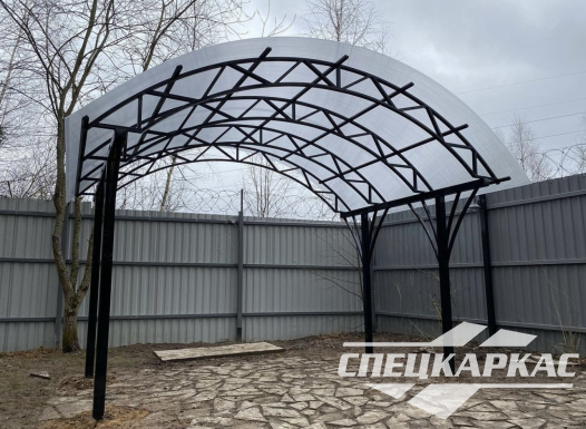 Арочный навес из поликарбоната для зоны отдыха №4 - фото 1009