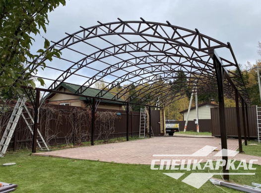 Навес из поликарбоната на 4 автомобиля №52 - фото 1473