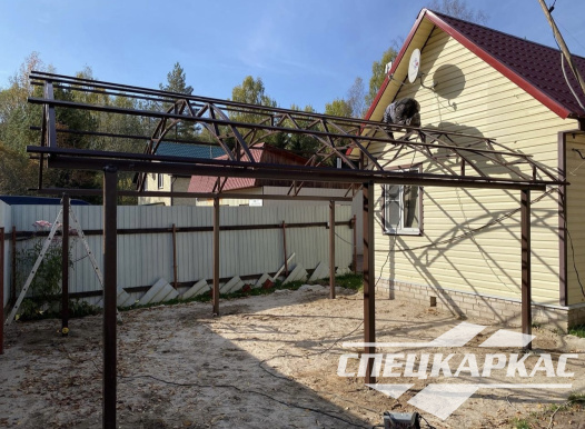 Арочный навес из поликарбоната на две машины №83 - фото 1784