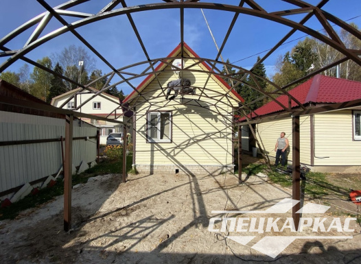Арочный навес из поликарбоната на две машины №83 - фото 1783