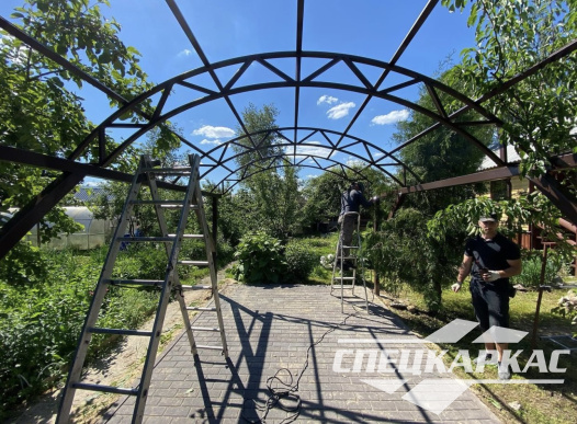 Навес из поликарбоната для зоны барбекю №21 - фото 1170