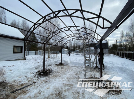 Навес для машины из поликарбоната №48 - фото 1435