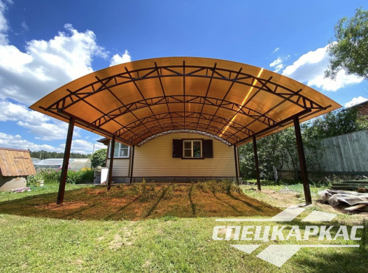 Навес из поликарбоната для зоны барбекю №22 - фото 1177