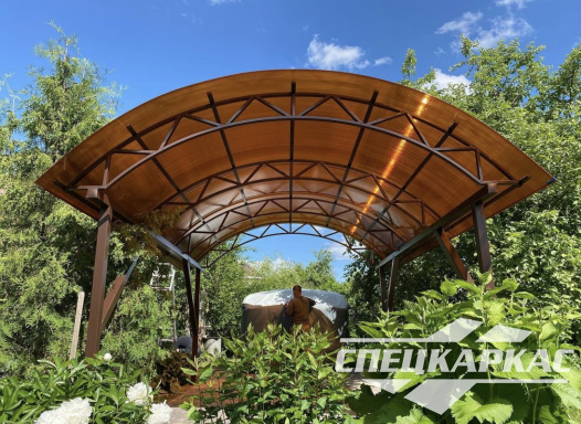 Навес из поликарбоната для зоны барбекю №21 - фото 1167